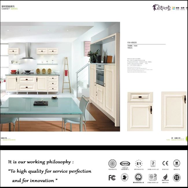 American Style PVC MDF Wood Kitchen Cabinet Door (FY061)