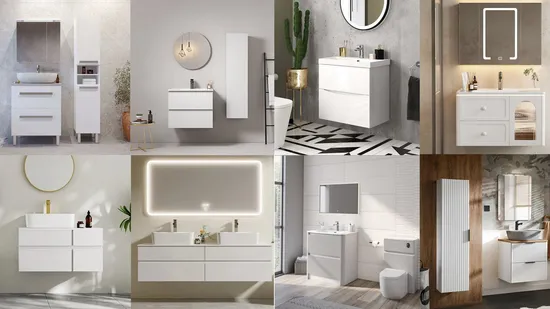 Bathroom PVC Vanity with a Large Drawer and Integrated Top